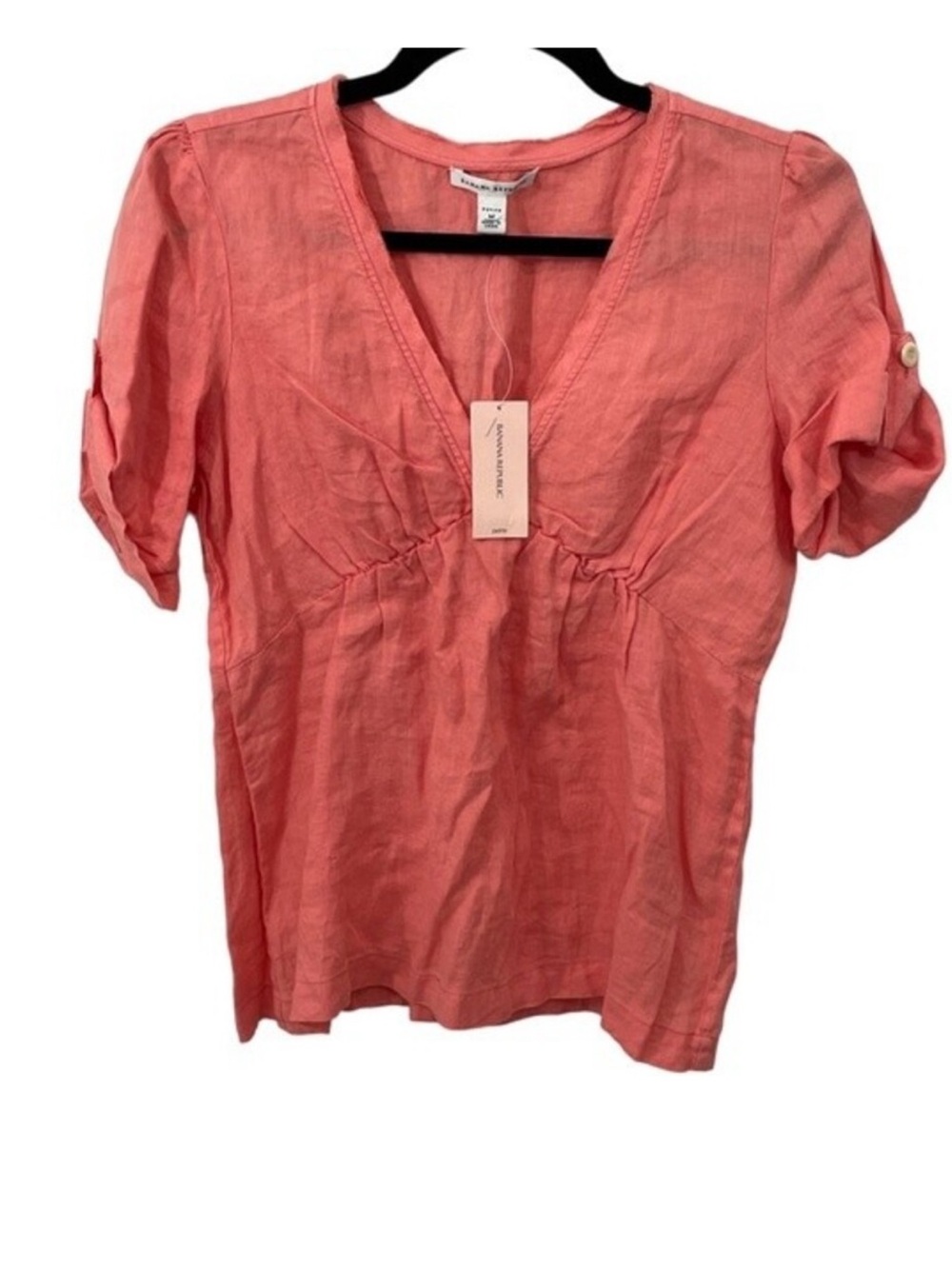 Banana Republic 100% linen top sz med petite nwt